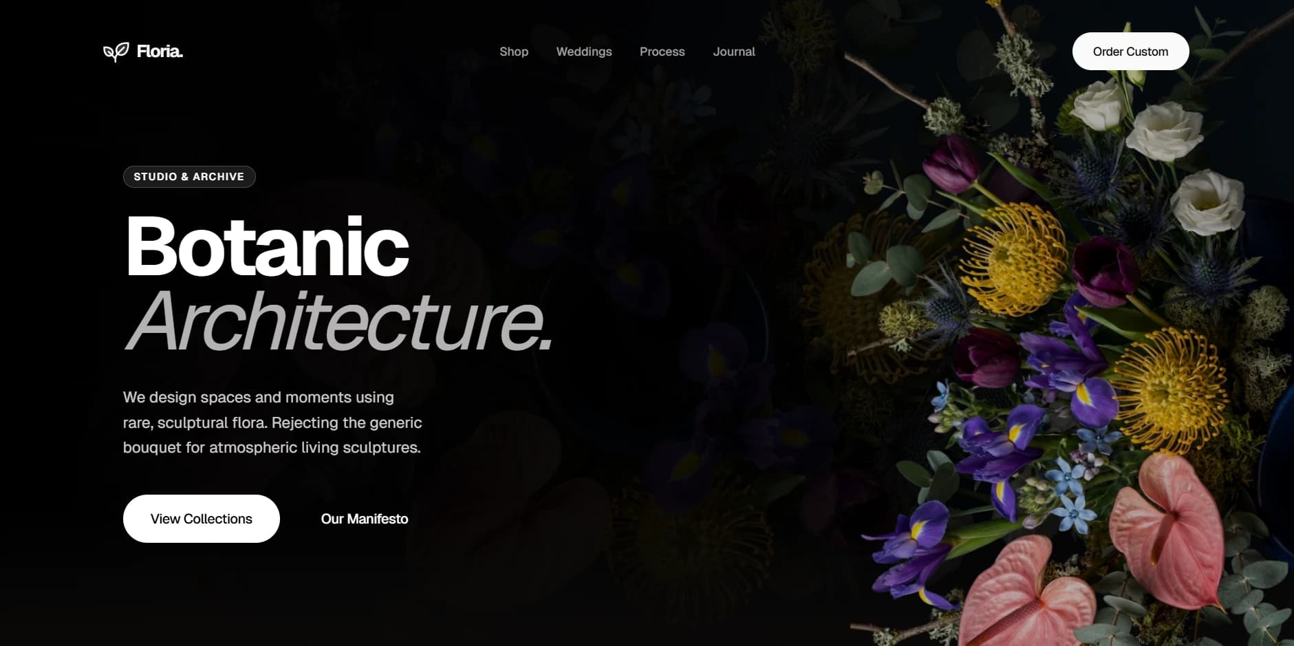 Screenshot of Floria — a Landing Page project built with Taste Skill